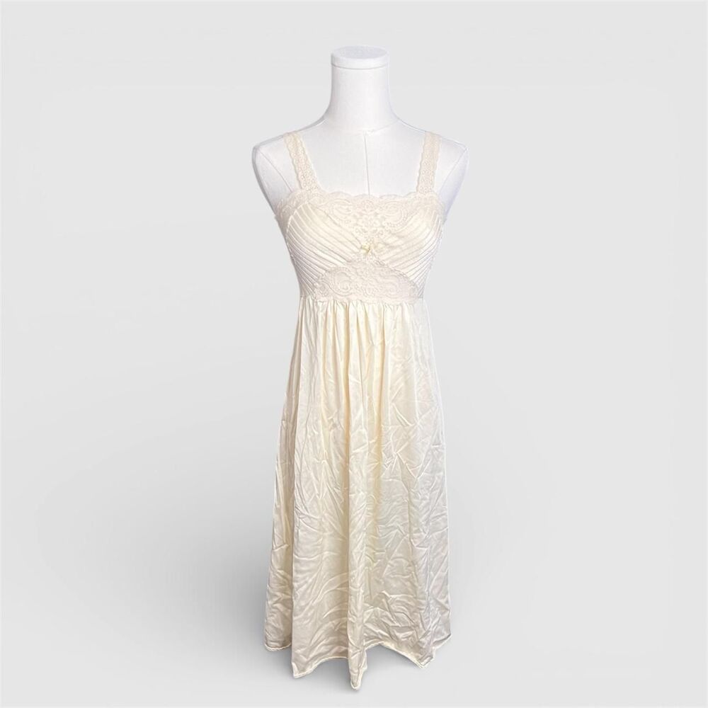 Vintage Vassarette Cream Lace Slip Dress Size Small